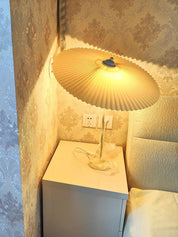 Oreithyia - Wavy Stem Pleated Shade Table Lamp