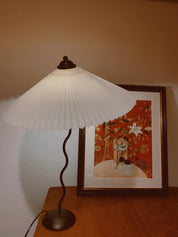 Oreithyia - Wavy Stem Pleated Shade Table Lamp