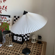 Oreithyia - Wavy Stem Pleated Shade Table Lamp
