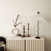 Oreithyia - Wavy Stem Pleated Shade Table Lamp
