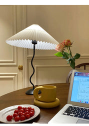 Oreithyia - Wavy Stem Pleated Shade Table Lamp