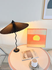 Oreithyia - Wavy Stem Pleated Shade Table Lamp