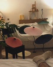 Oreithyia - Wavy Stem Pleated Shade Table Lamp