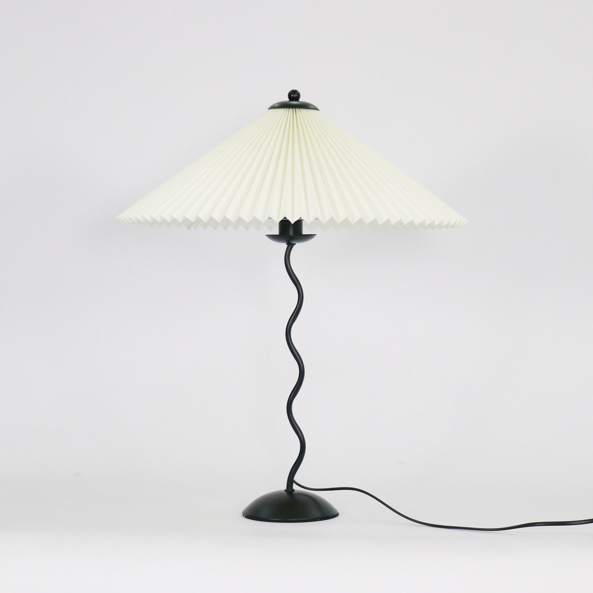 Oreithyia - Wavy Stem Pleated Shade Table Lamp