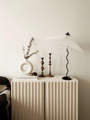 Oreithyia - Wavy Stem Pleated Shade Table Lamp