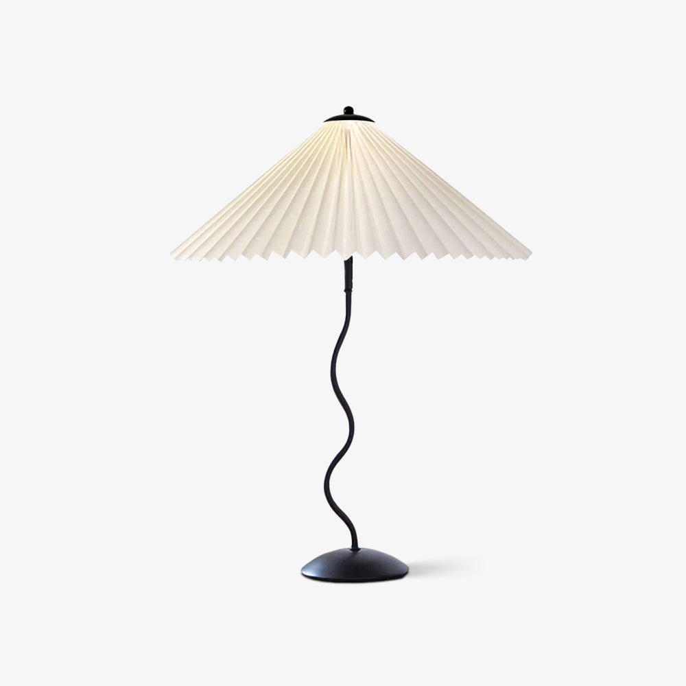 Oreithyia - Wavy Stem Pleated Shade Table Lamp