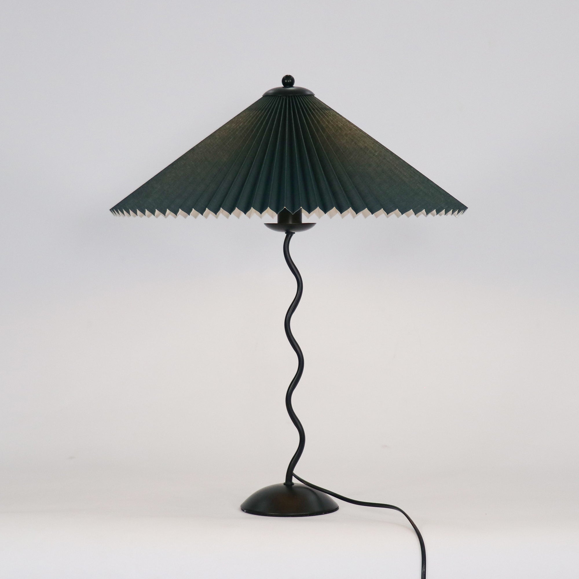 Oreithyia - Wavy Stem Pleated Shade Table Lamp