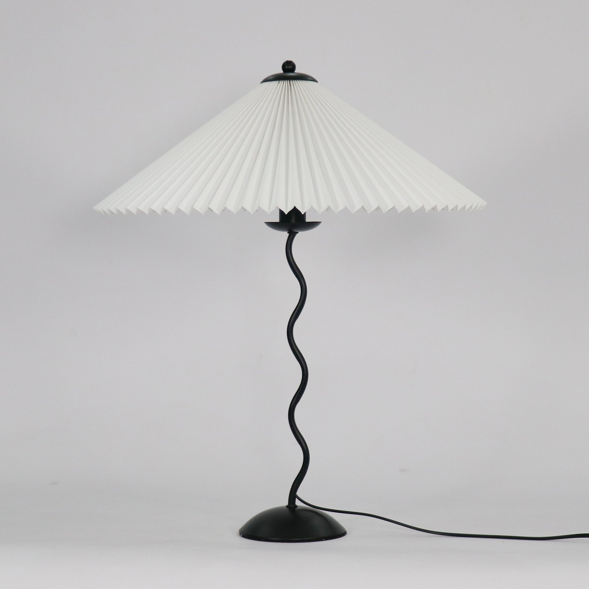 Oreithyia - Wavy Stem Pleated Shade Table Lamp