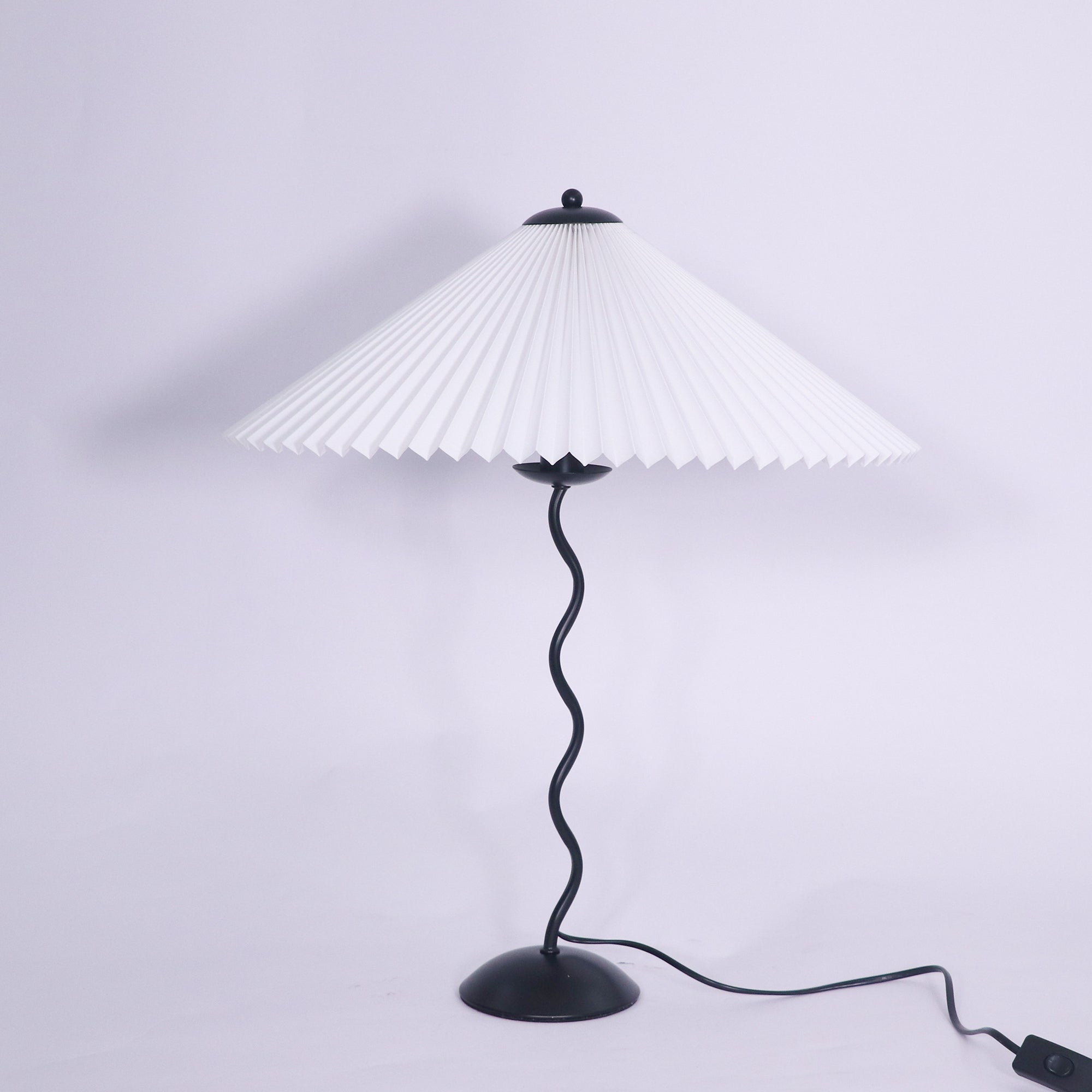 Oreithyia - Wavy Stem Pleated Shade Table Lamp
