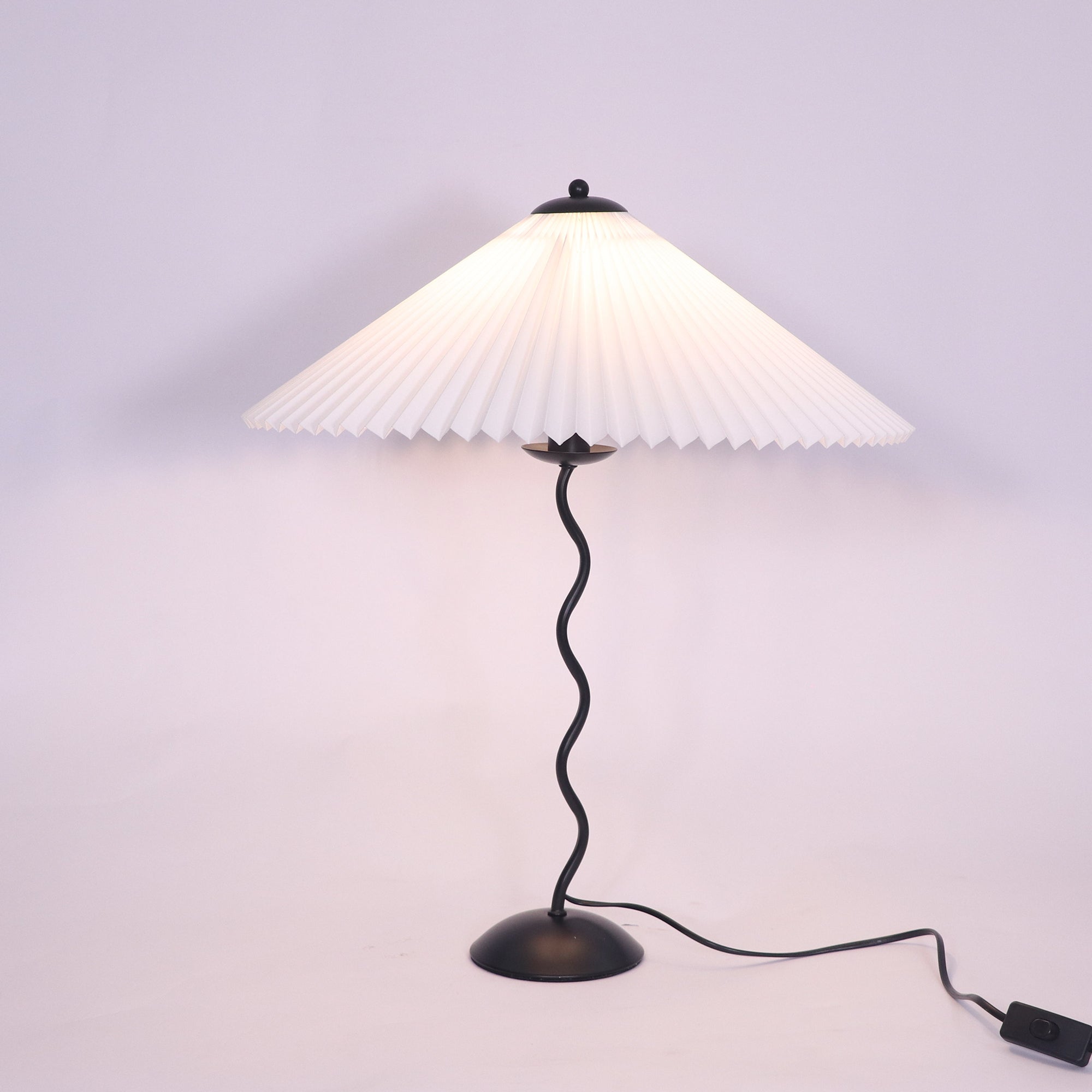 Oreithyia - Wavy Stem Pleated Shade Table Lamp