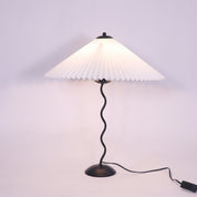 Oreithyia - Wavy Stem Pleated Shade Table Lamp