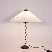 Oreithyia - Wavy Stem Pleated Shade Table Lamp