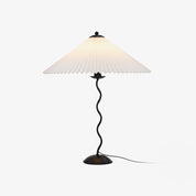 Oreithyia - Wavy Stem Pleated Shade Table Lamp