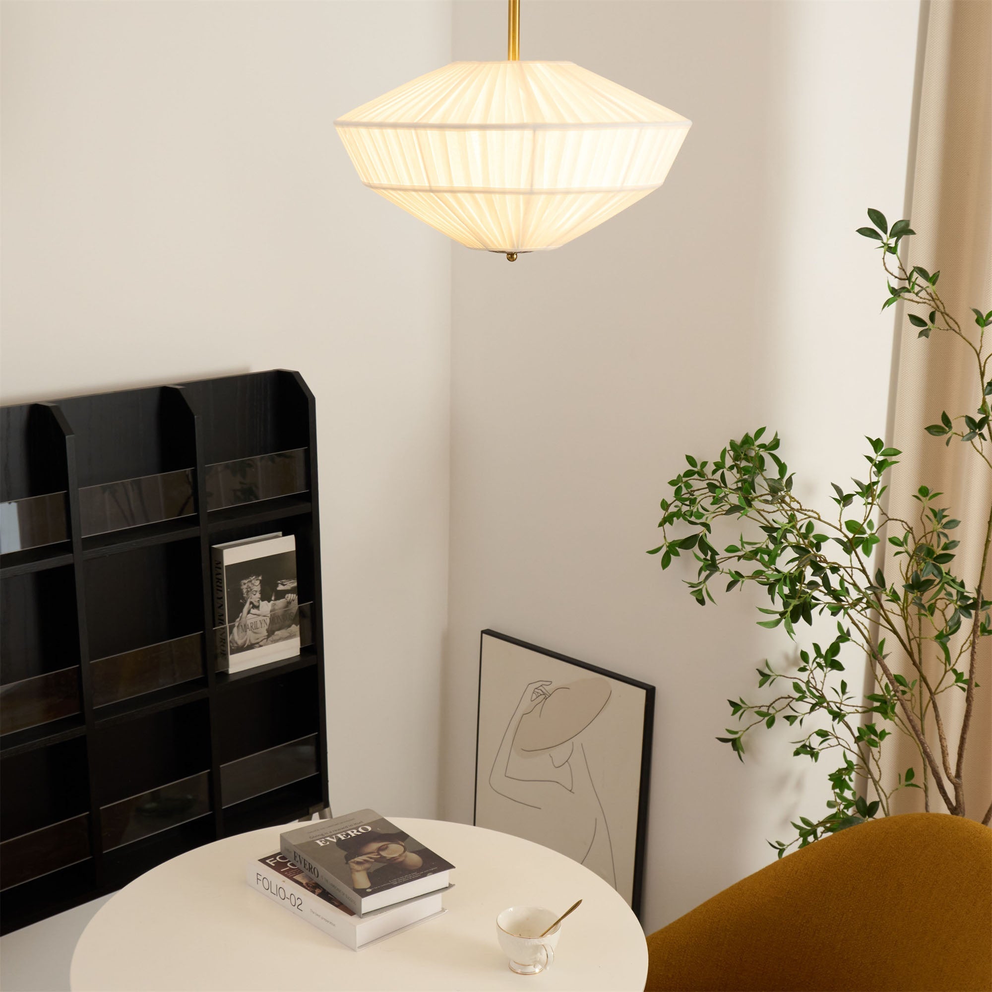 Stephane - Pleated Fabric Ceiling Lamp