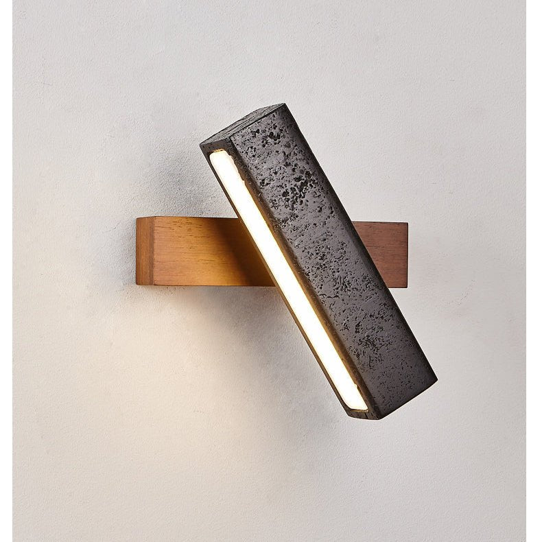 Thebe - Pivoting Black Travertine Wall Light