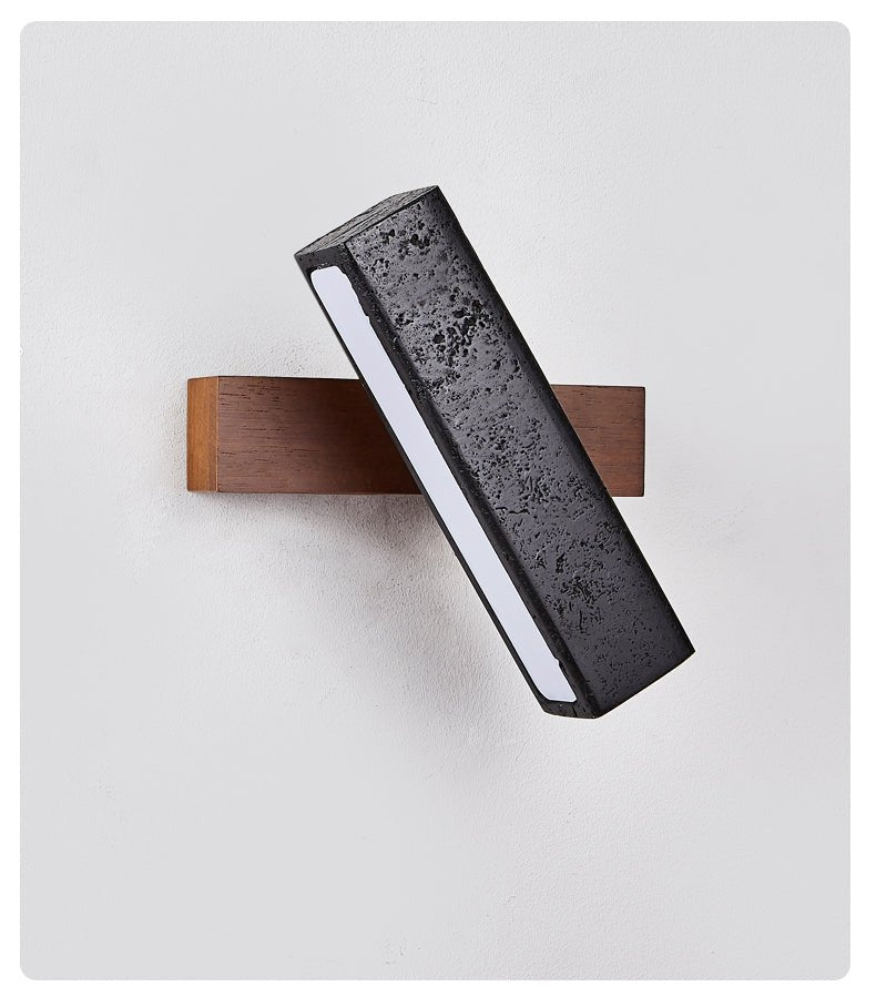 Thebe - Pivoting Black Travertine Wall Light