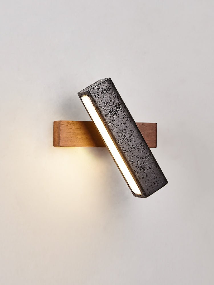 Thebe - Pivoting Black Travertine Wall Light