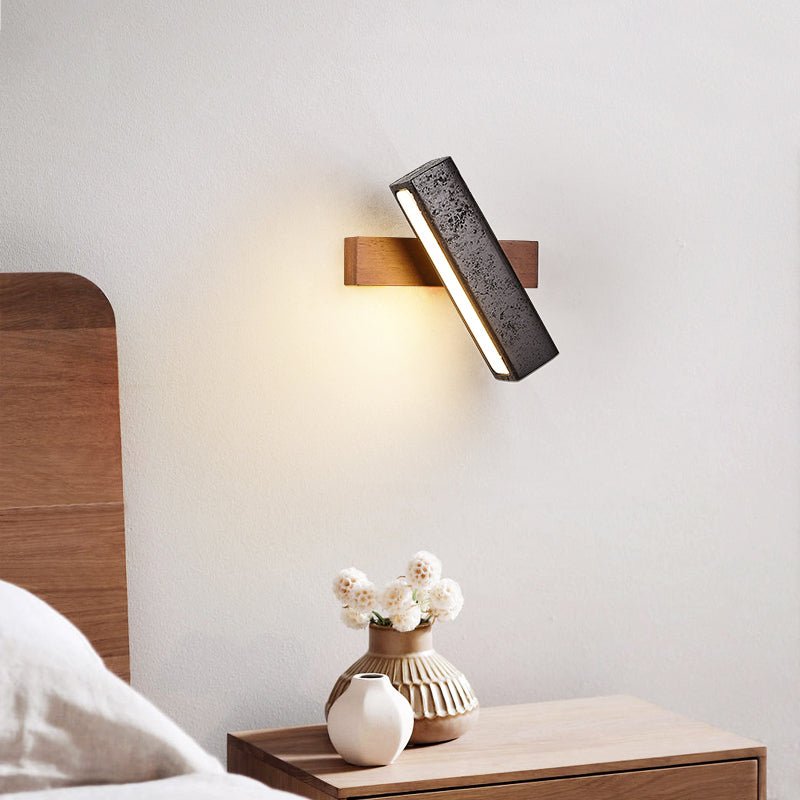 Thebe - Pivoting Black Travertine Wall Light