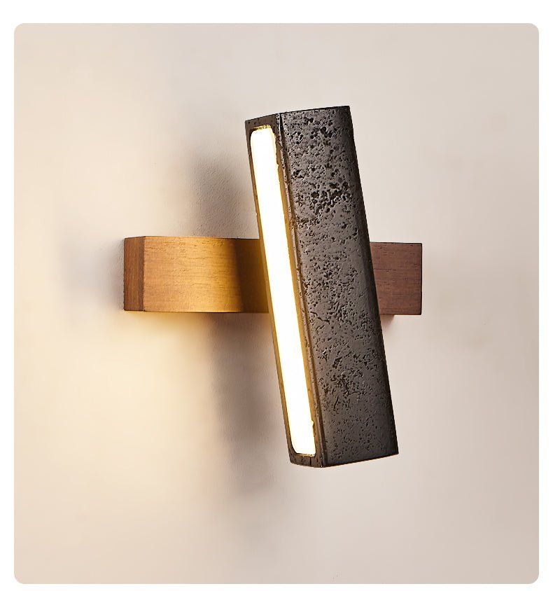 Thebe - Pivoting Black Travertine Wall Light