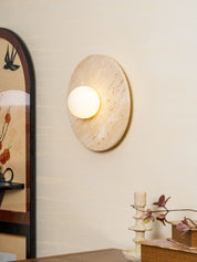 Pallas - Round Travertine Wall Light