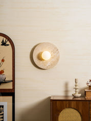 Pallas - Round Travertine Wall Light