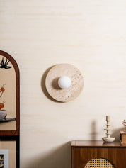 Pallas - Round Travertine Wall Light