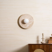 Pallas - Round Travertine Wall Light