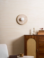 Pallas - Round Travertine Wall Light