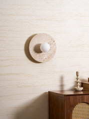 Pallas - Round Travertine Wall Light