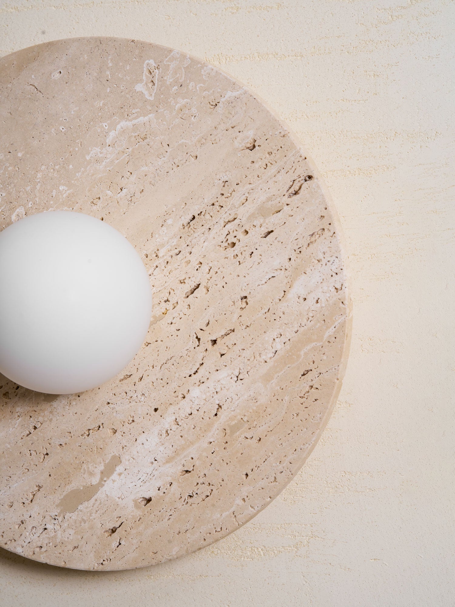 Pallas - Round Travertine Wall Light