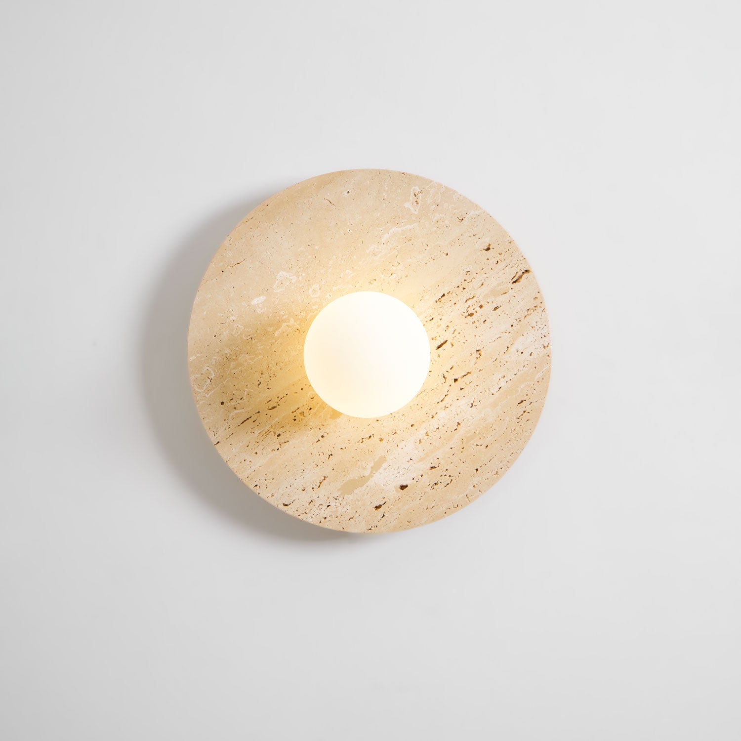 Pallas - Round Travertine Wall Light