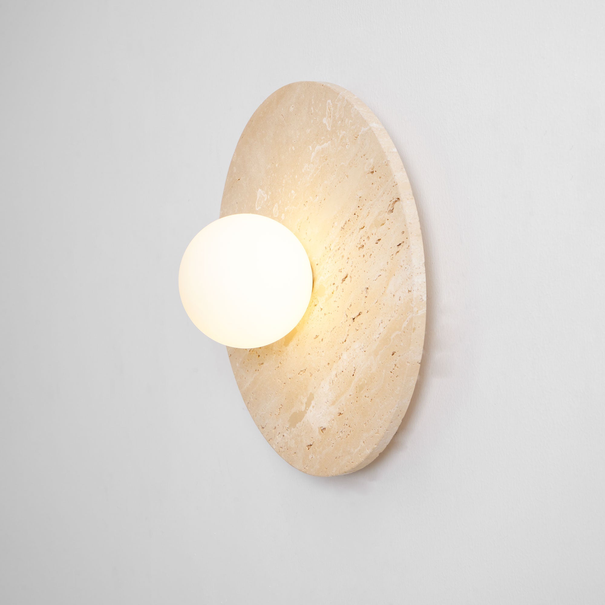 Pallas - Round Travertine Wall Light