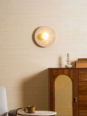 Pallas - Round Travertine Wall Light