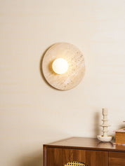 Pallas - Round Travertine Wall Light