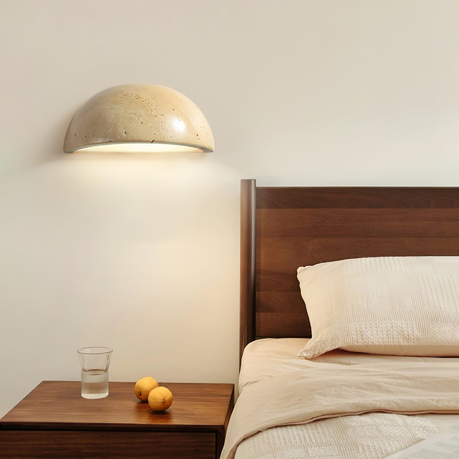 Nemertes - Half-Dome Travertine Wall Light