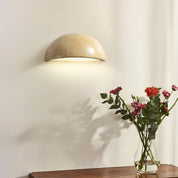 Nemertes - Half-Dome Travertine Wall Light