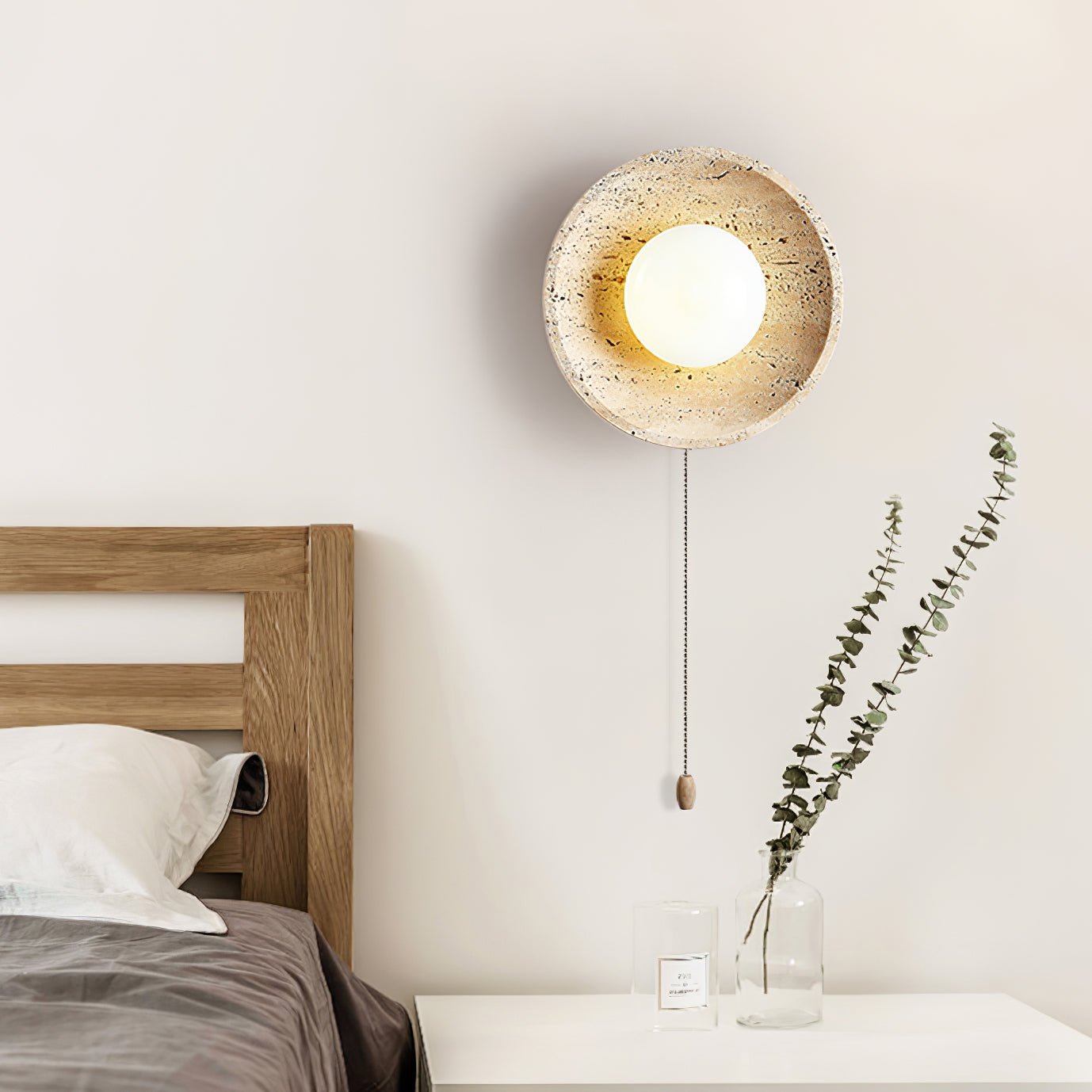 Pallas - Round Travertine Wall Light