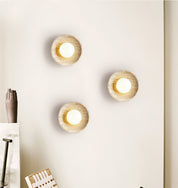 Pallas - Round Travertine Wall Light