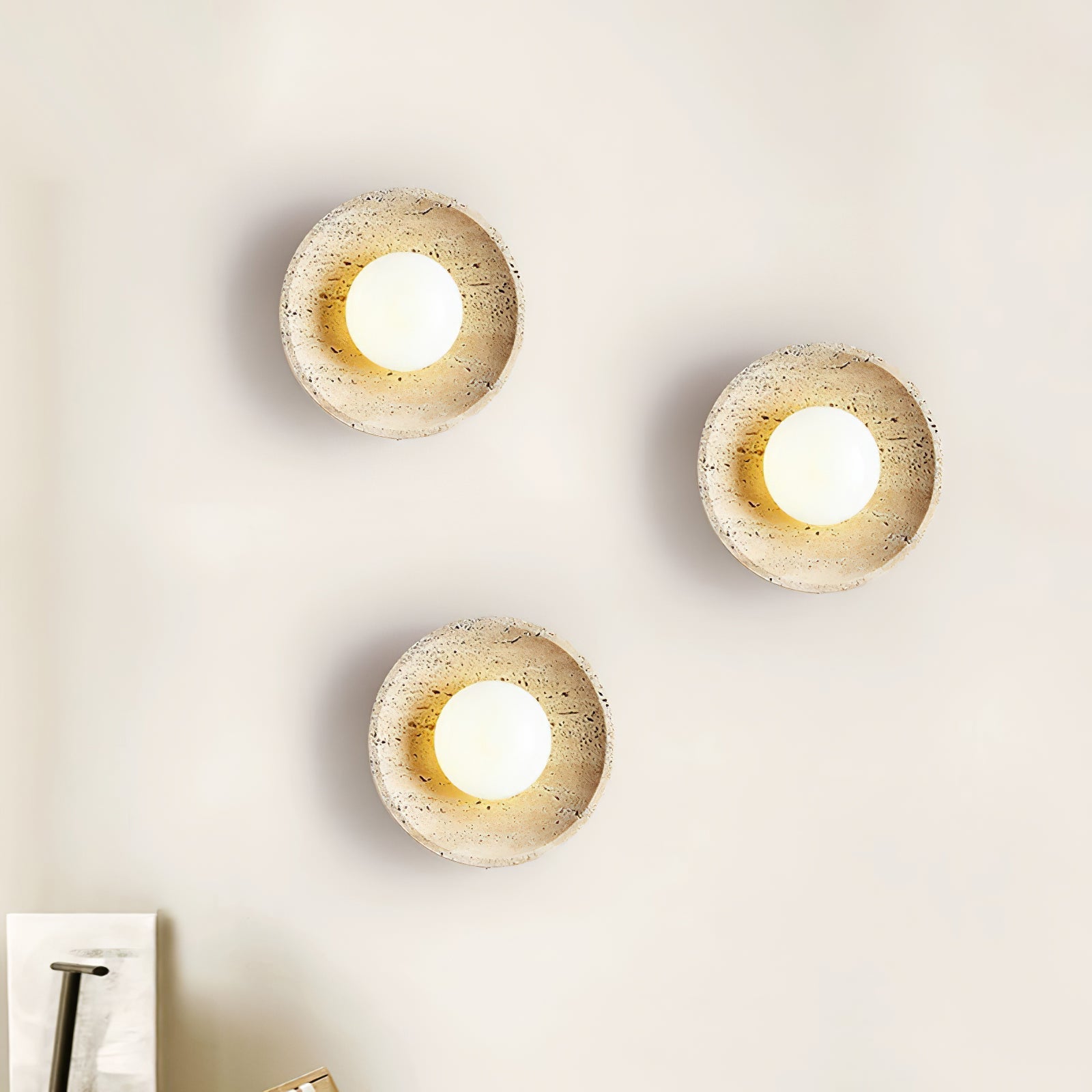 Artemis - Plug-in Travertine Wall Light