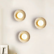 Pallas - Round Travertine Wall Light