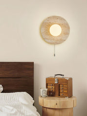 Pallas - Round Travertine Wall Light