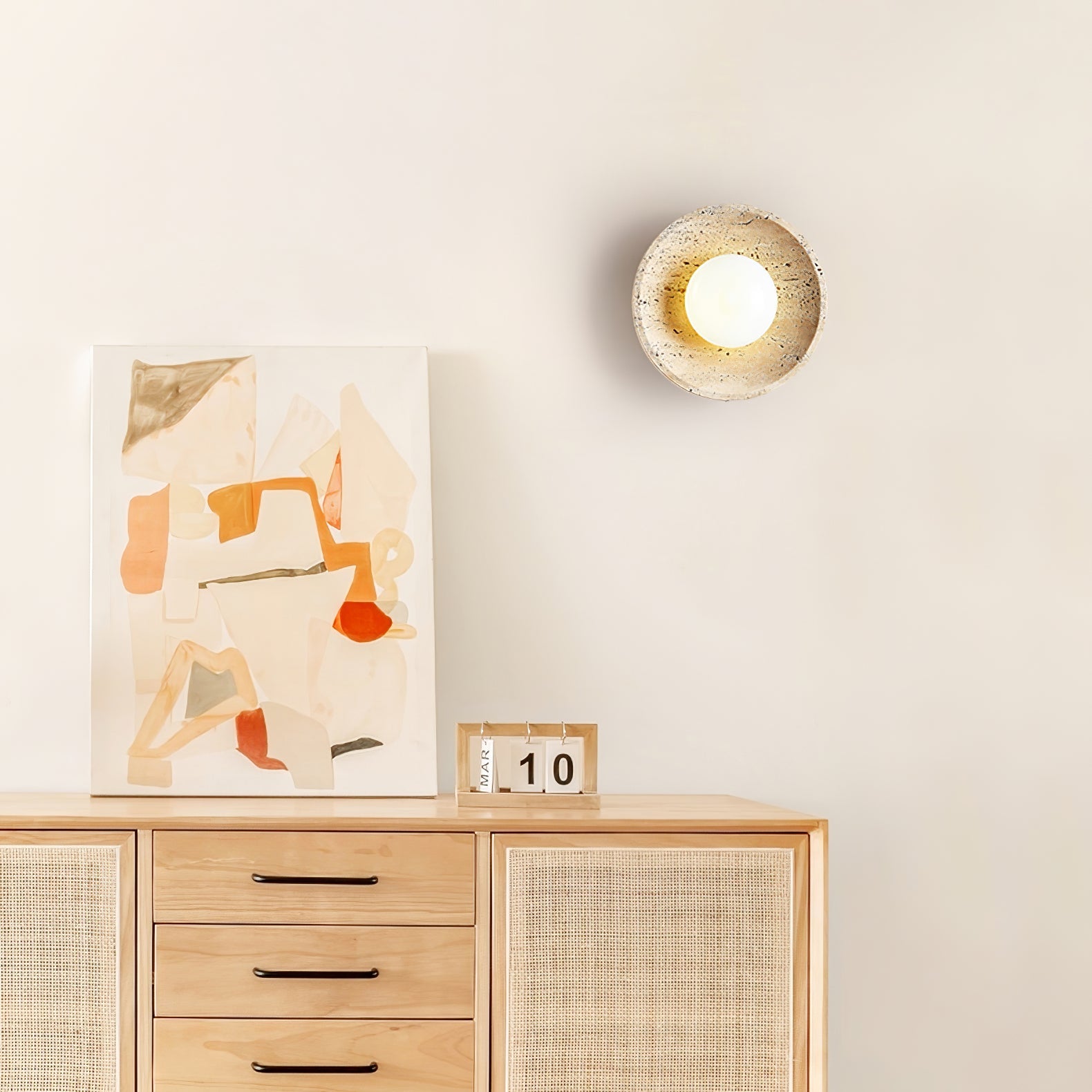 Artemis - Plug-in Travertine Wall Light