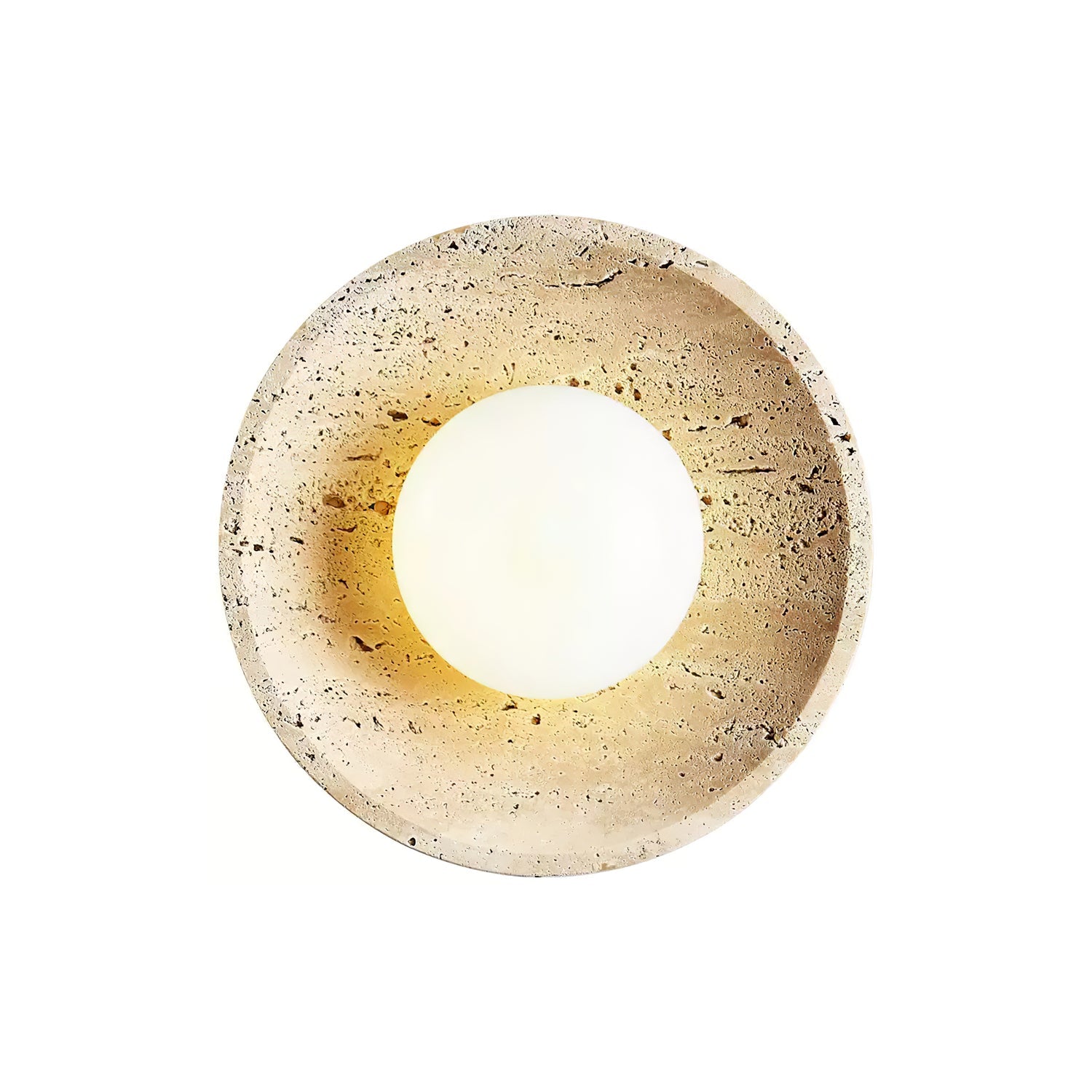 Pallas - Round Travertine Wall Light