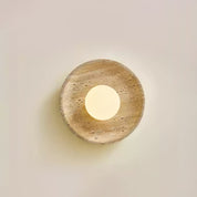 Pallas - Round Travertine Wall Light