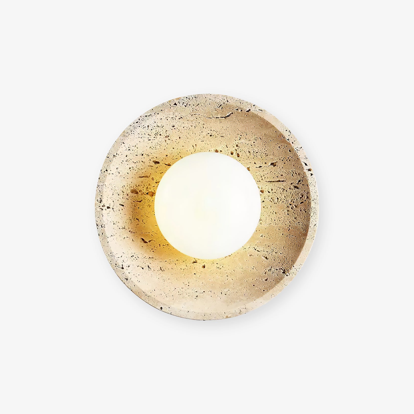 Pallas - Round Travertine Wall Light