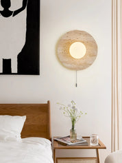 Pallas - Round Travertine Wall Light