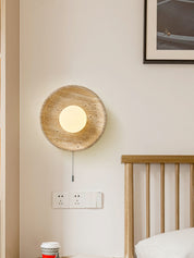 Pallas - Round Travertine Wall Light