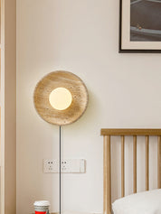 Artemis - Plug-in Travertine Wall Light