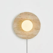Artemis - Plug-in Travertine Wall Light