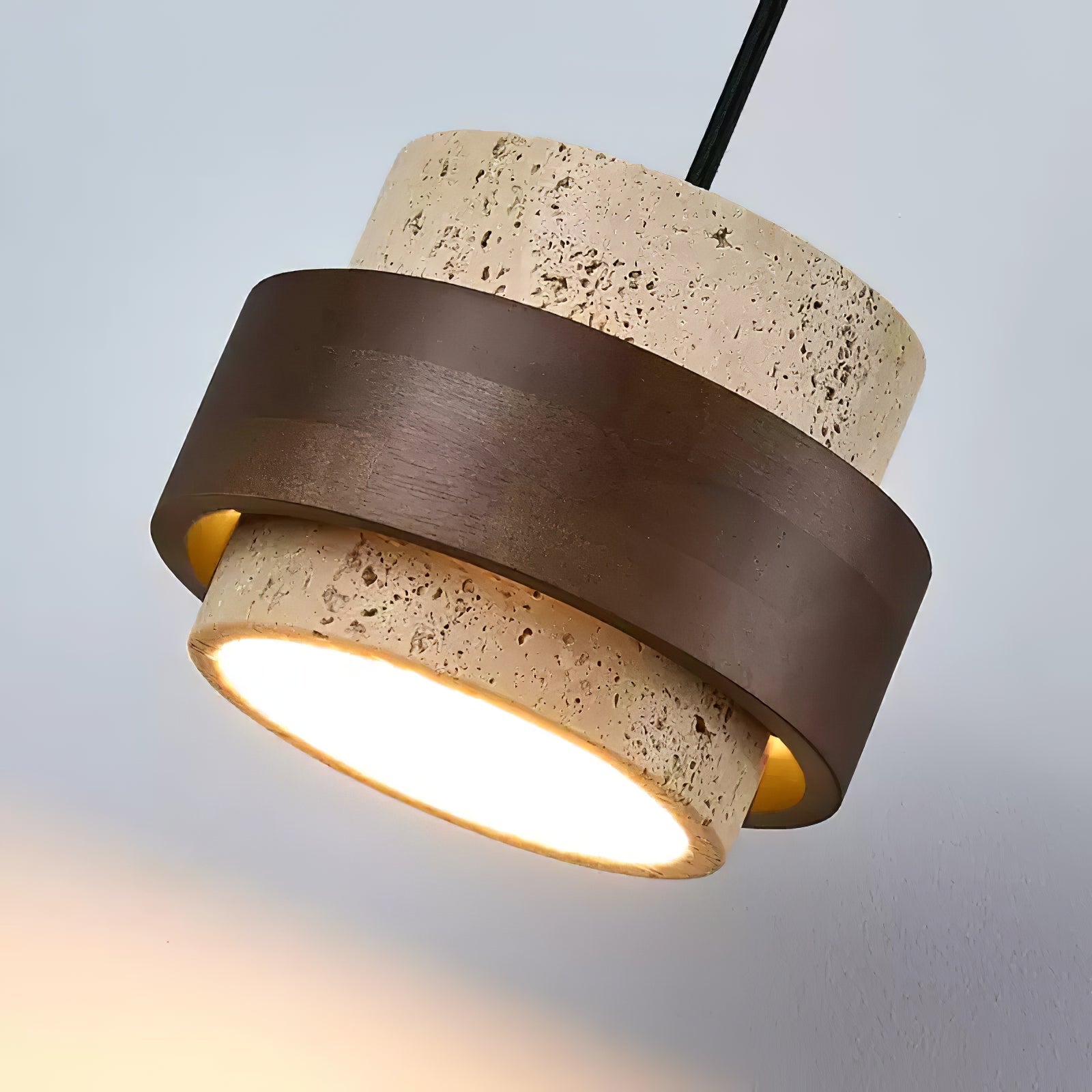 Klotho - Travertine and Walnut Wall Sconce